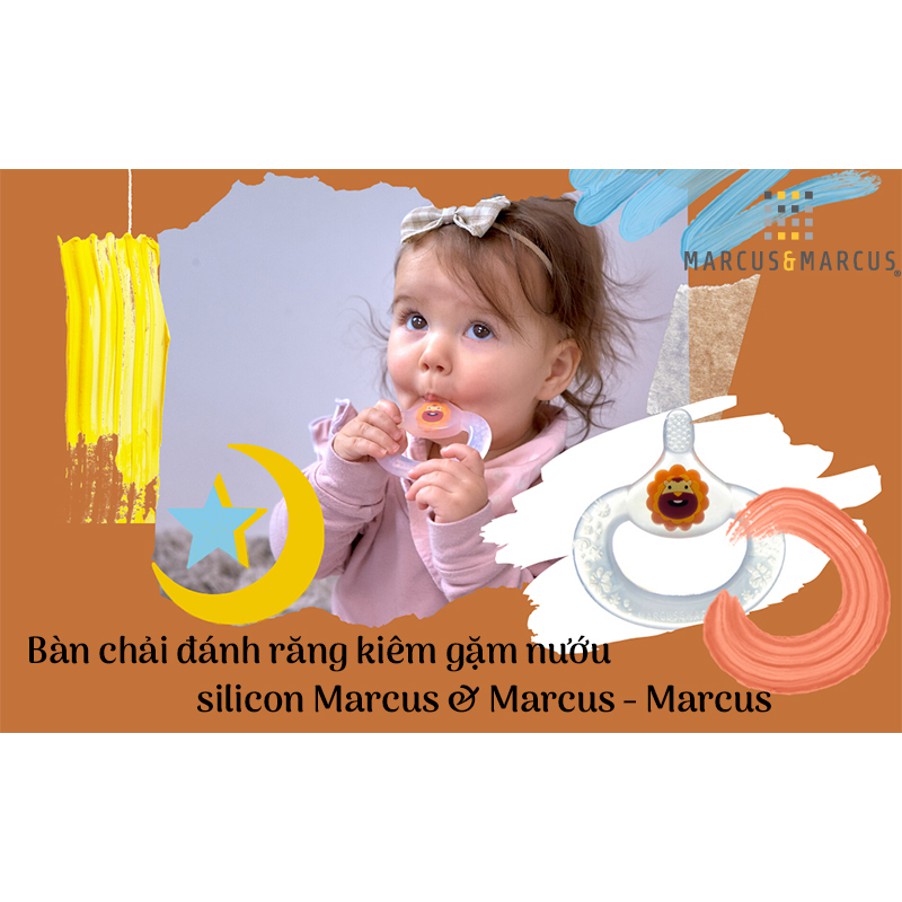 Bàn chải đánh răng kiêm gặm nướu silicon cho bé từ 6 tháng Marcus &amp; Marcus – Marcus