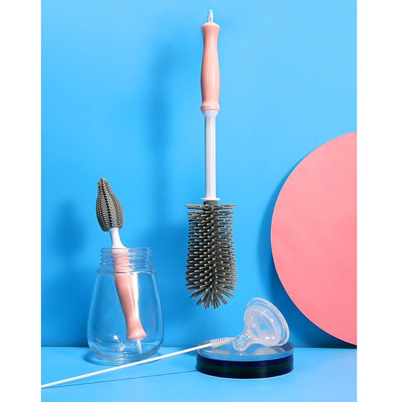 Cọ Vệ Sinh Bình Sữa Em Bé Bằng Silicone Xoay 360 Độ Tiện Dụng