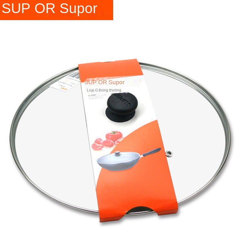 ▥❀Nắp nồi nguyên bản Supor 24/26/28/30/32cm bằng kính cường lực Chảo sắt kích thước