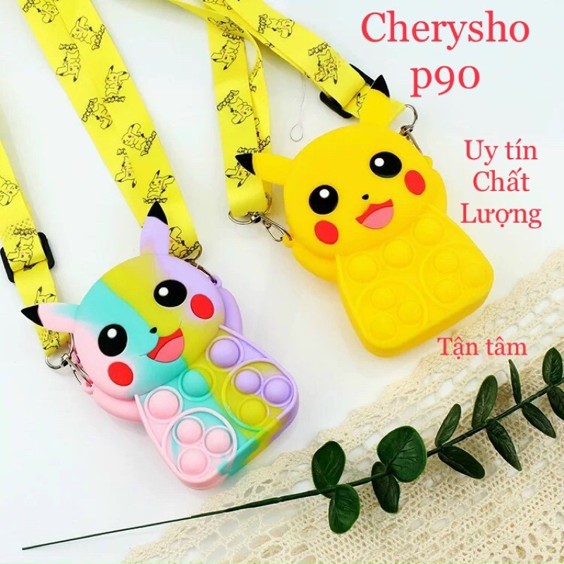 Túi pop it cho bé ,pikachu đeo chéo,đồ chơi giải trí ,thời trang