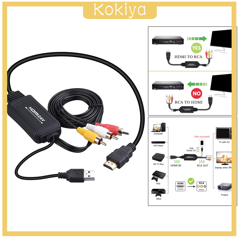 Dây Cáp Chuyển Đổi Âm Thanh / Video Từ 1080p Hdmi Sang 3 Rca Cho Ps4 Hdtv Style 1