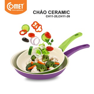[LIFEMC11M2ADP -12% đơn 250K] Combo 02 chảo chống dính Ceramic COMET - CH11-22&26