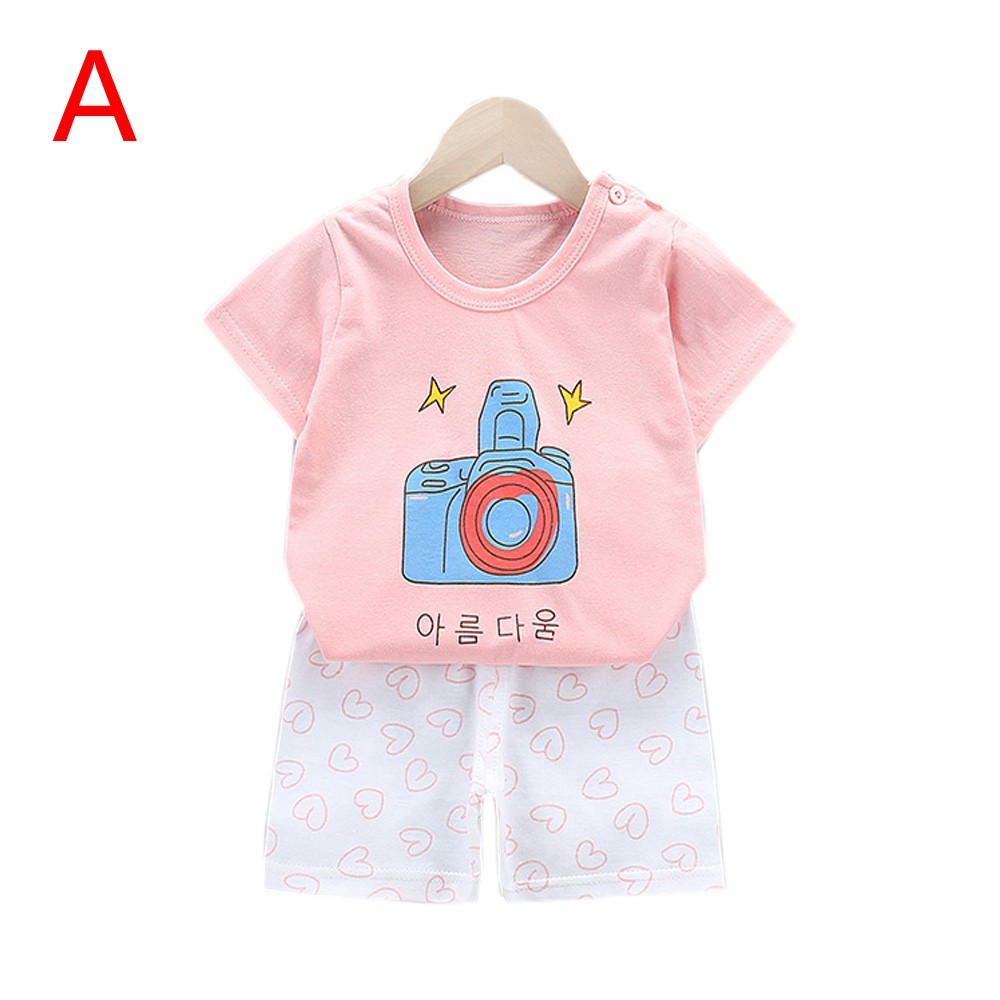 Bộ đồ trẻ em Sanlutoz làm bằng cotton tay ngắn cho mùa hè