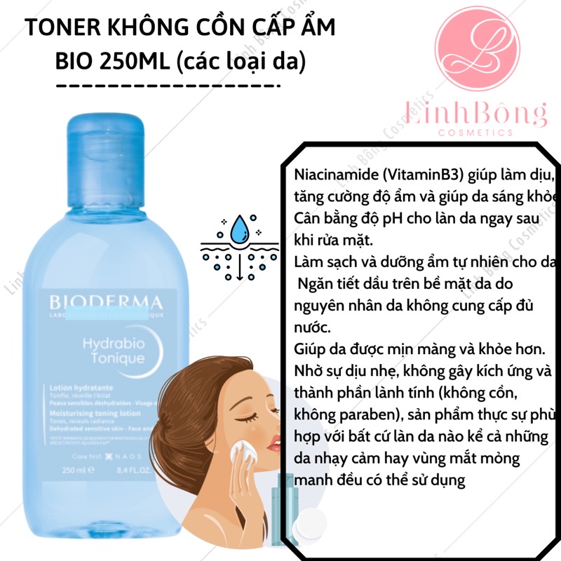 TONER KHÔNG CỒN CẤP ẨM BIO HYDRABIO CHO CÁC LOẠI DA 250ML