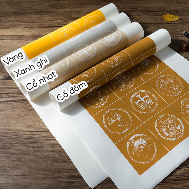 Giấy viết tác phẩm thư pháp ô tròn ngọa đương set 10 tờ