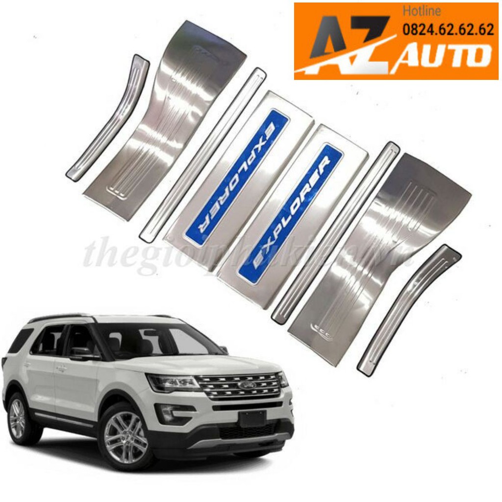 Bộ Ốp bậc cửa, Nẹp bước chân Ford Explorer –  INOX(hàng cao cấp)