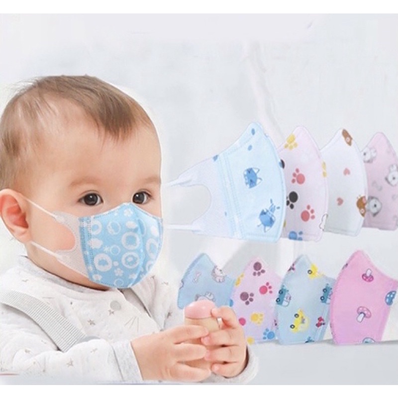 [Được Chọn Mẫu] Set 5 Cái Khẩu Trang 3D Kháng Khuẩn Và Chống Bụi Cho Bé Từ 0 - 3 Tuổi