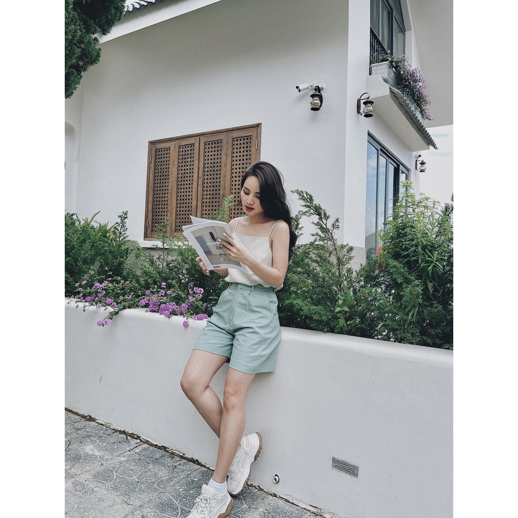 SHU SHI - Quần Đùi Lửng Xanh Mint ( Ảnh chính chủ của shop )