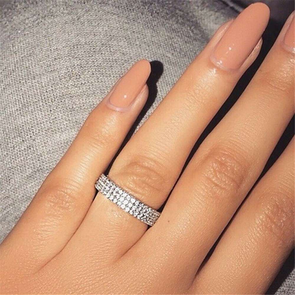 Nhẫn hợp kim đính đá lấp lánh thời trang sang trọng cho nữ