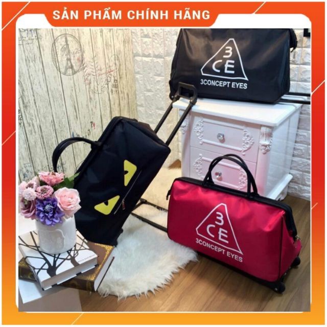 Túi kéo du lịch 3CE có bánh xe và tay kéo tiện lợi - Túi Xách Du Lịch Nữ phong cách Hàn Quốc CAO CẤP