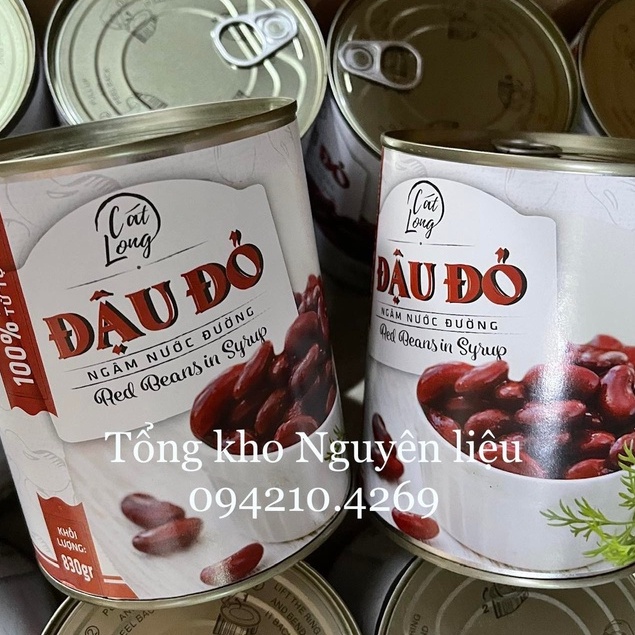 Đậu Đỏ Đóng Hộp/Đậu Đỏ Nước Đường CÁT LONG hộp 865g MỀM BÙI THƠM NGON