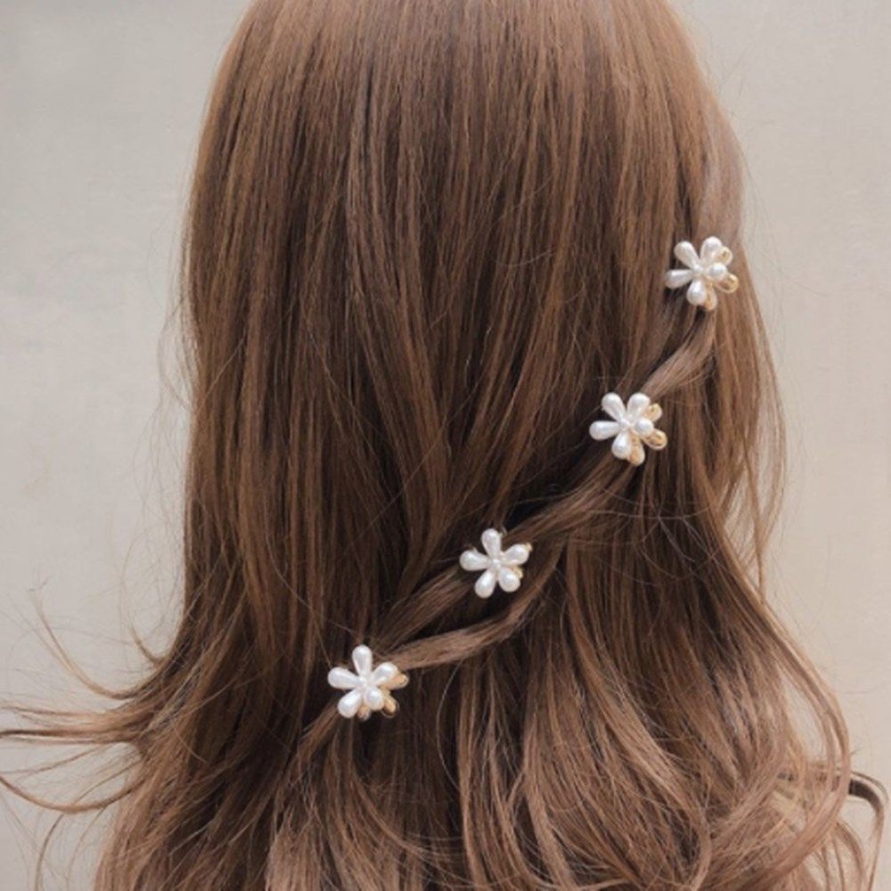 Kẹp Tóc Hình Hoa Đính Ngọc Trai Giả Bằng Hợp Kim Thời Trang Cho Nữ