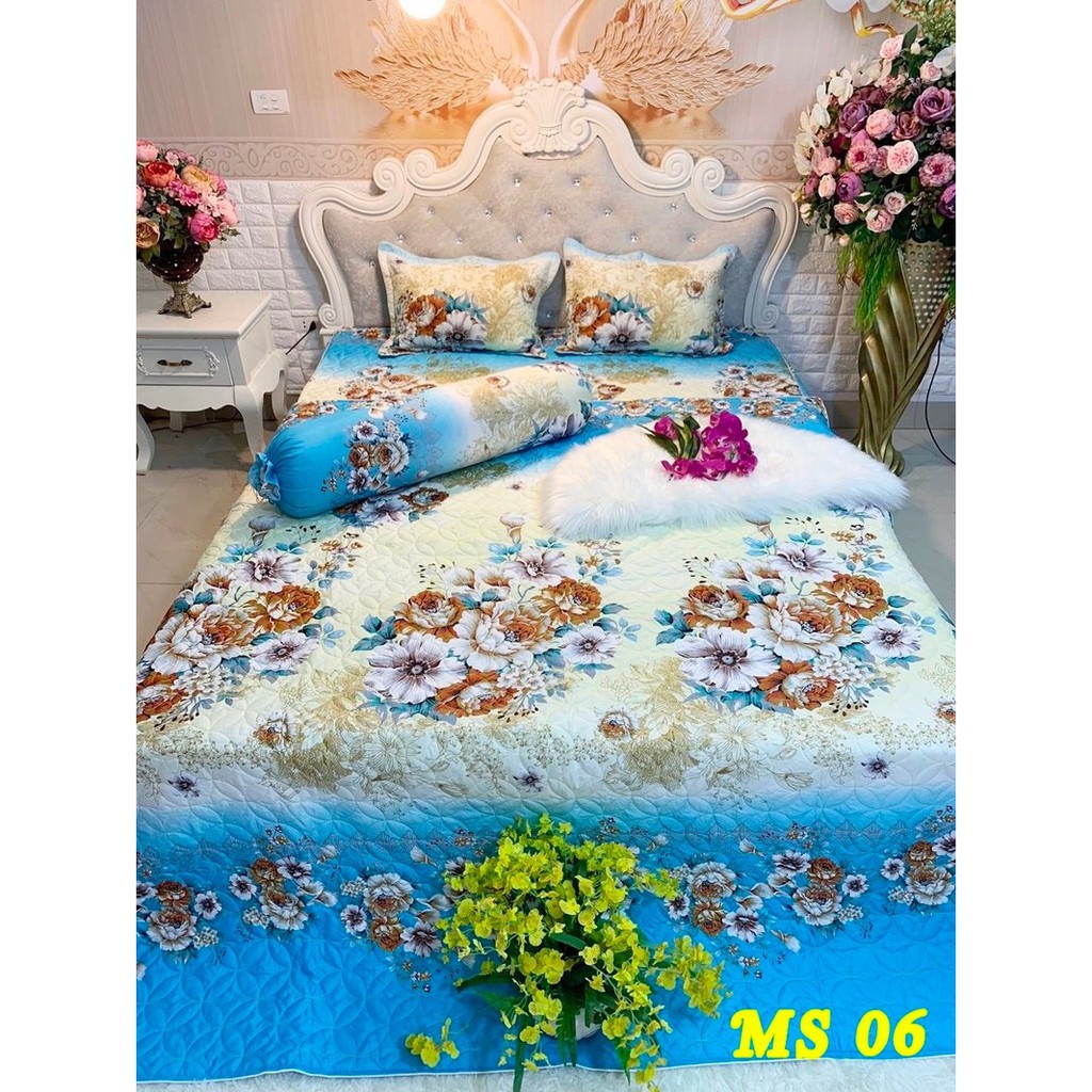 [DÀY VÀ ĐẸP] BỘ CHĂN GA COTTON POLY 5 MÓN CHẤT LIỆU ĐẸP I CHĂN GA 2 GỐI NẰM 1 GỐI ÔM I CHĂN GA