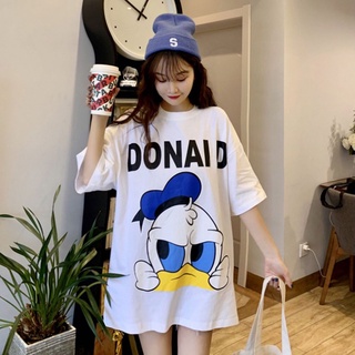 Áo Thun Unisex Form Rộng Tay Lỡ dáng thụng dấu quần, Áo Phông Nam Nữ Oversize Hình Donaid