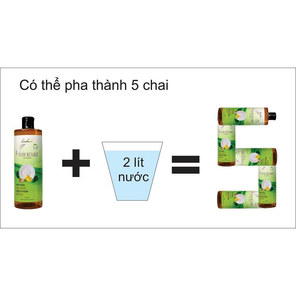 Nước rửa bát sả chanh thiên nhiên Lam Hà 0,5 lít