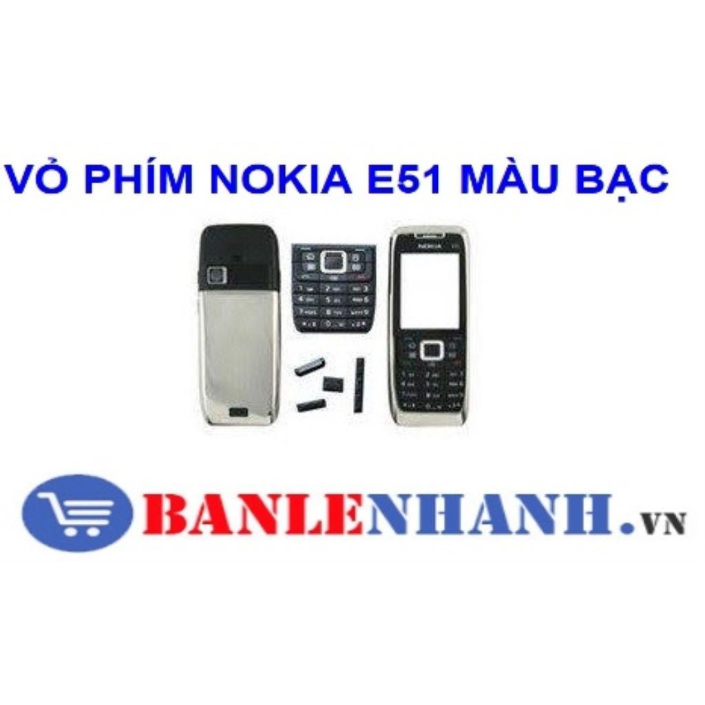 VỎ PHÍM NOKIA E51 MÀU BẠC