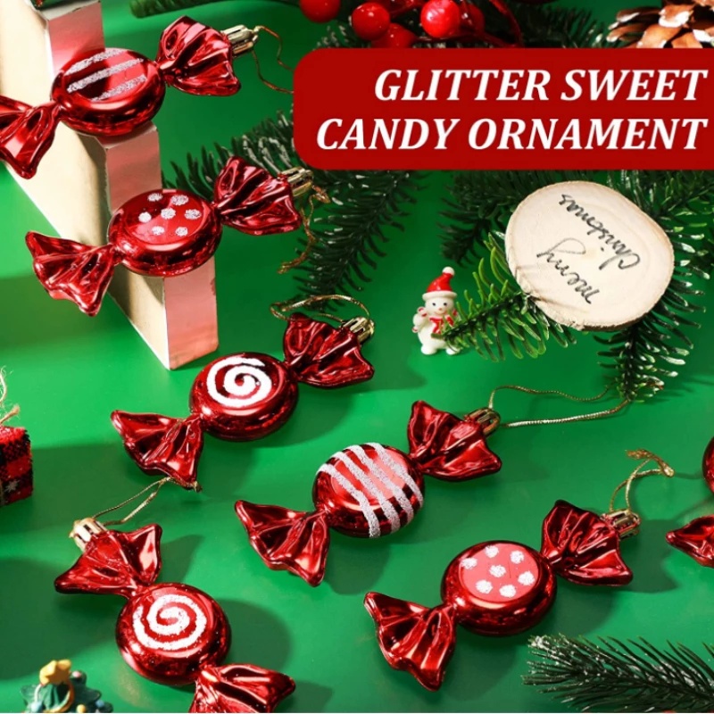 Set 6 Phụ Kiện Treo Trang Trí Cây Thông Giáng Sinh Nhiều Màu