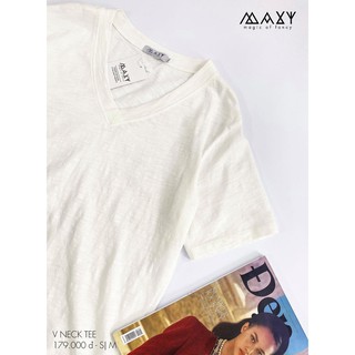 Áo thun nữ cổ tim form rộng v neck basic tee Maxy Workshop