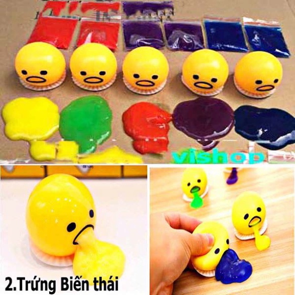 Trứng Biến Thái Hút Nhả Slime Anh nôn ọe đồ chơi Gudetama cực thú vị
