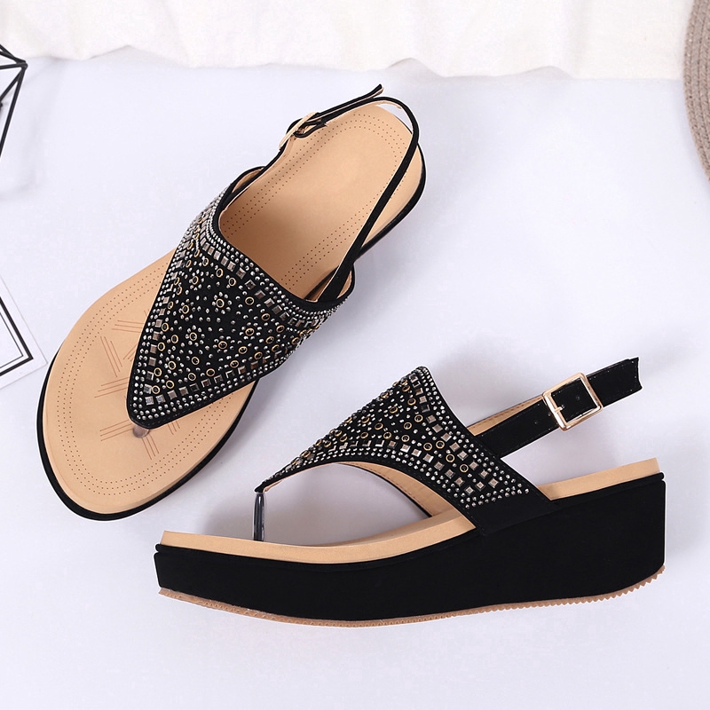 Giày Sandal Đế Xuồng IELGY Cho Nữ Có Khóa Cài Thời Trang