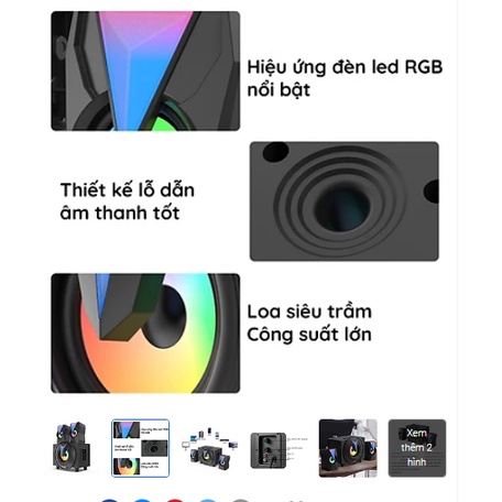 LoaBluetooth 2.1 Để Bàn Công Suất Lớn Dùng Cho Tivi Máy Vi Tính FT-K10 Thiết Kế Hiện Đại Có Đèn Led RGB