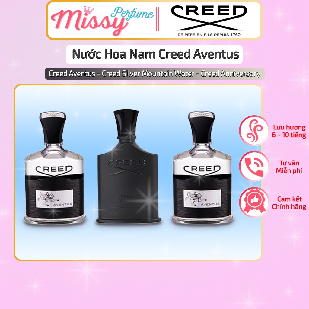 Nước hoa Nam Creed chính hãng. Mùi Hương nam tinh và mạnh mẽ Độ lưu hương Lâu trên 12h.
