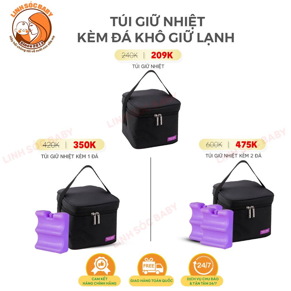 Túi giữ nhiệt Mama’s Choice, 4 lớp dày dặn, giữ lạnh và bảo quản sữa mẹ đến 14 giờ
