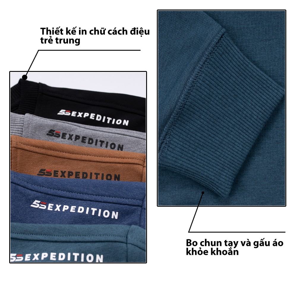 Áo Nỉ Nam 5S Cổ Tròn (5 màu), Thiết Kế In Hình Trẻ Trung, Phong Cách, Không Bai Dãn, Không Xù, Giữ Ấm Tốt (ANI21043) | BigBuy360 - bigbuy360.vn