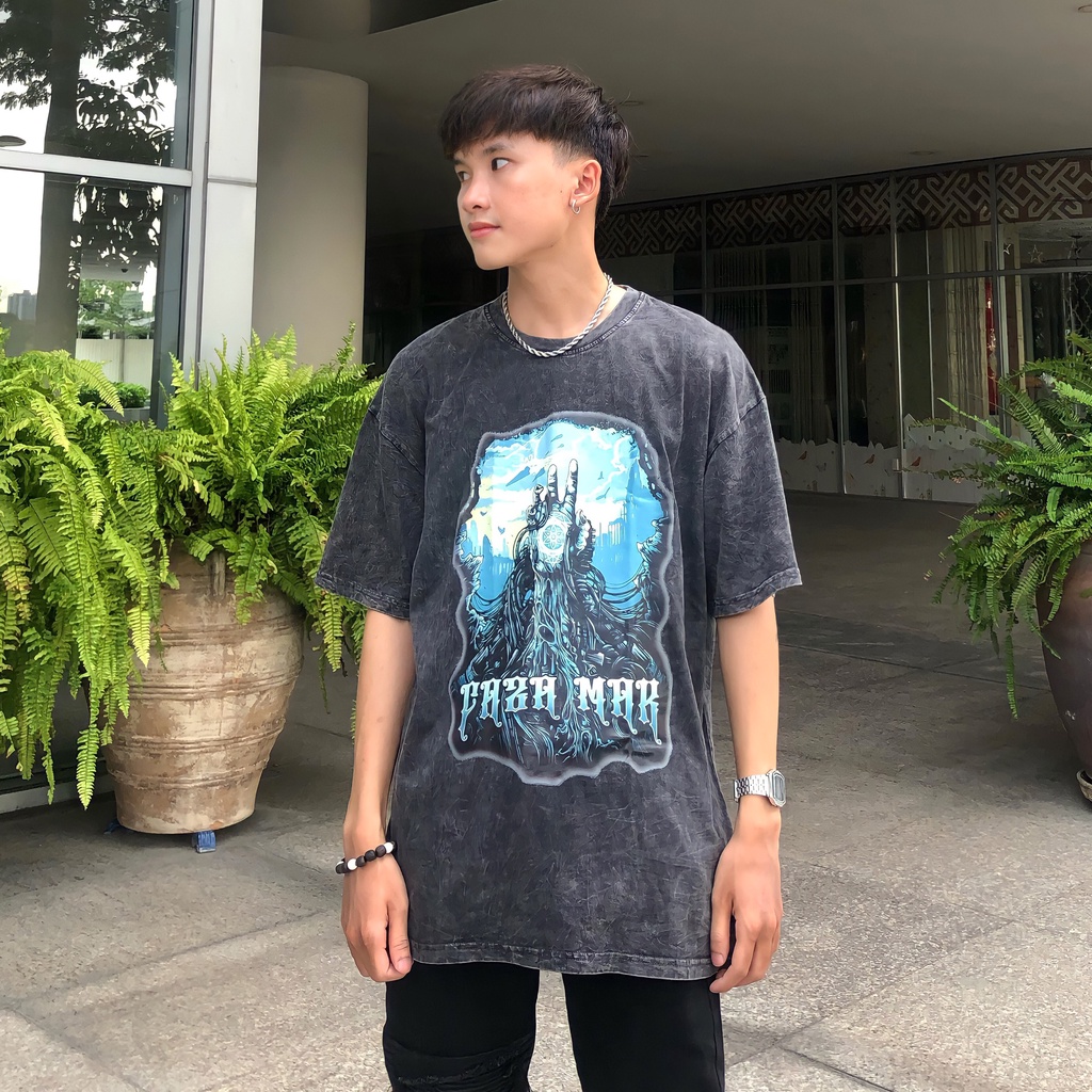 ÁO THUN TEE WASH STYLE BỤI BẶM XÁM ĐẬM (AT10)