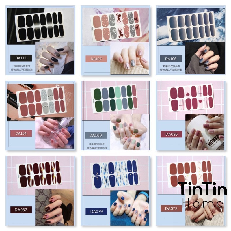 14 nhãn dán trang trí móng tay chống thấm nước phong cách Hàn Quốc TINTIN NAIL02