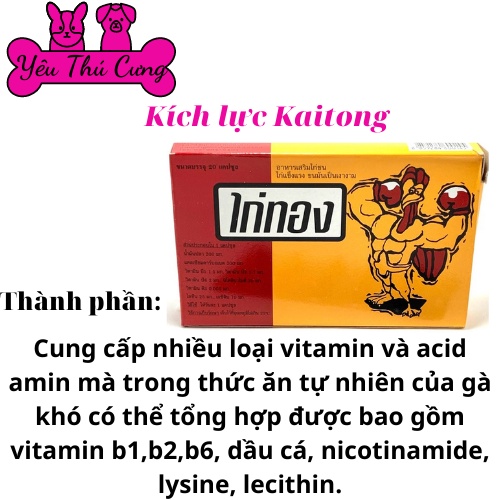 "Thuốc Kaitong Thái Lan tăng bo gà đá , bồi bổ gân gối , tăng nước máu tiêu hóa khỏe mạnh-YÊU THÚ CƯNG"