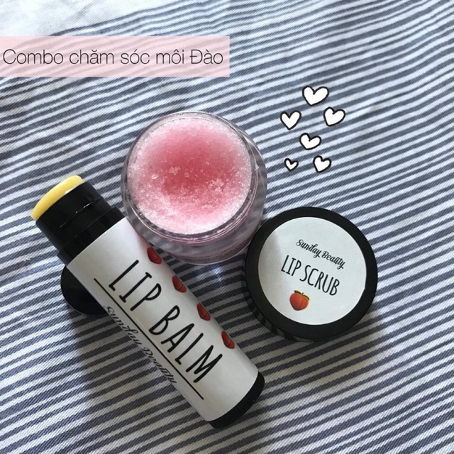 [ Handmade] Combo Son dưỡng đào và tẩy da chết đào Handmade