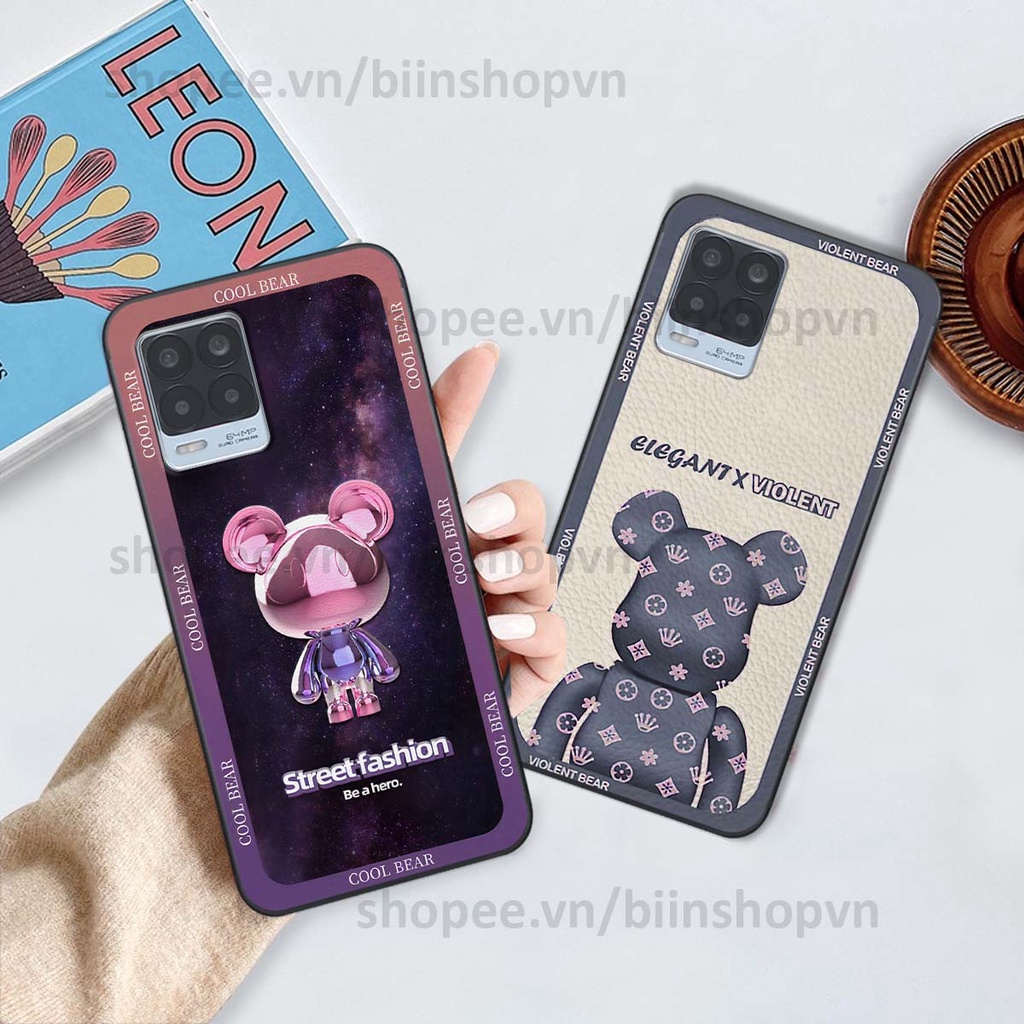 Ốp Realme 8 hình gấu bear brick đẹp độc lạ, thời trang, cá tính