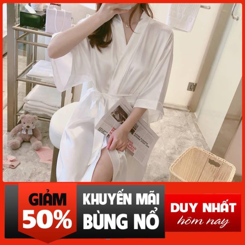 💖 Áo Khoác Kimono Phong Cách Nhật Bản Xinh Xắn Cho Nữ🎀Áo Choàng Ngủ Vải Lụa Mát Thời Trang Mùa Hè Quyến Rũ Cho Nữ đẹp