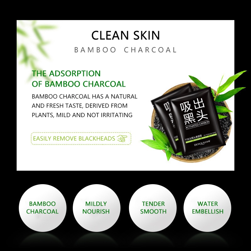 Mặt nạ than tre lột mụn đầu đen vùng mũi thu nhỏ lỗ chân lông | BigBuy360 - bigbuy360.vn