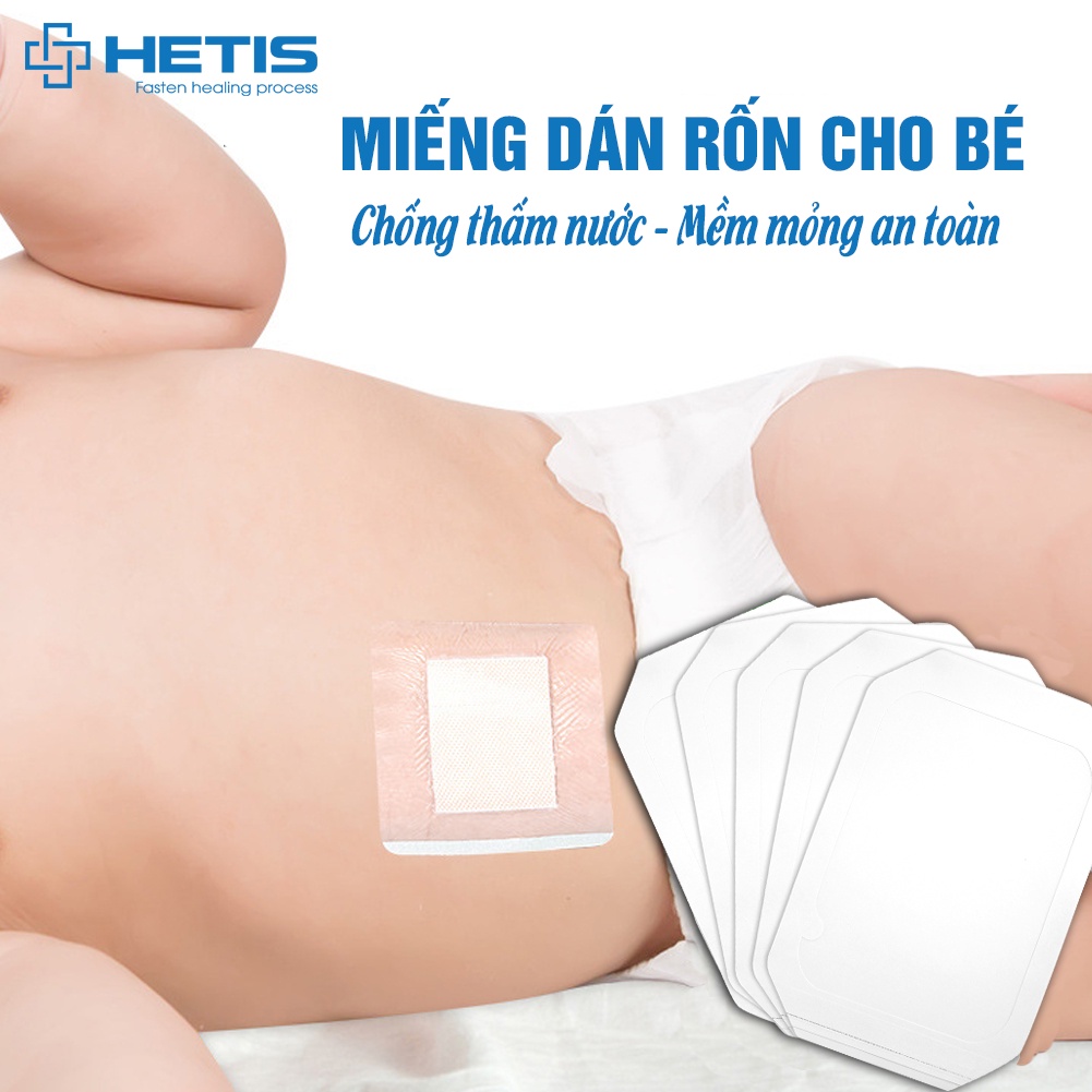 Hộp 25 Hoặc 50 Miếng Dán Rốn Cho Trẻ Tắm HETIS FILM PAD Giúp Bảo Vệ Vết Thương bảo vệ chống thấm nước