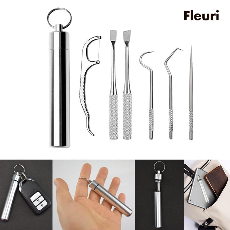 Bộ Tăm Xỉa Răng Bằng Thép Không Gỉ Kèm Giá Đỡ Tiện Dụng