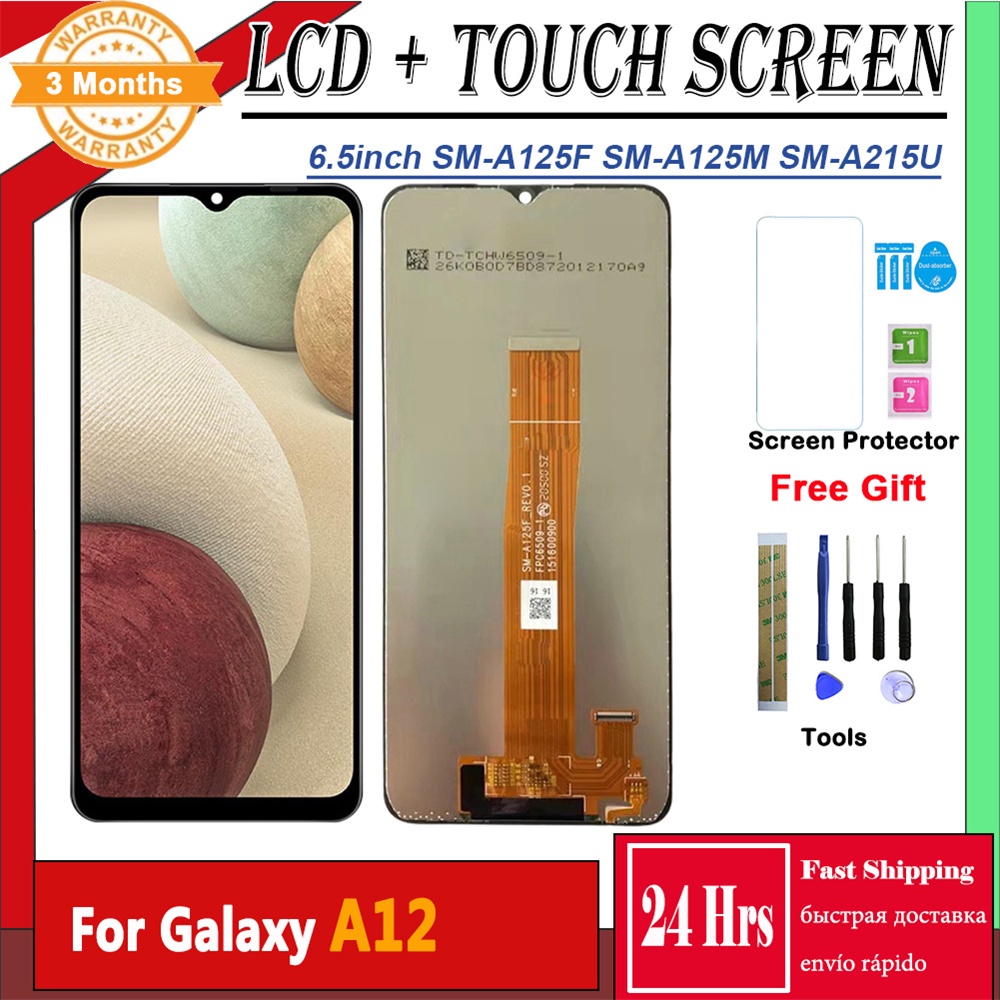 Màn Hình LCD Cảm Ứng Thay Thế Cho Samsung Galaxy A12 SM A125F / DS A125M A125U A125N 6.5 "