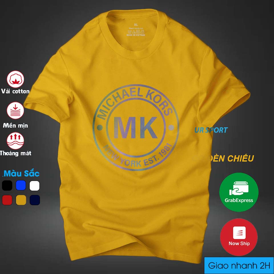 Áo thun nam cổ tròn MK phản quang 7 màu cá tính, chất vải cotton 4 chiều cao cấp thoáng mát