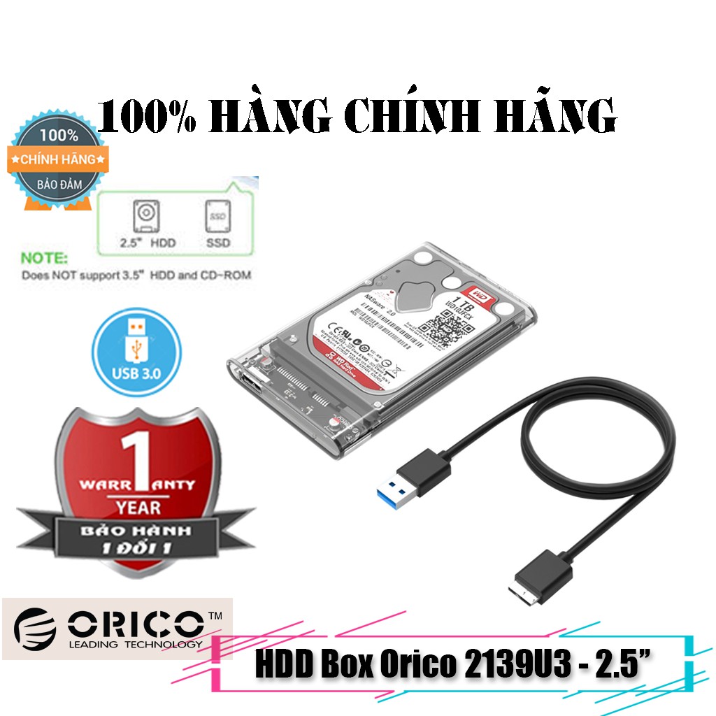 HDD BOX I Hộp đựng ổ cứng Orico 2139U3-- 1 đổi 1 i