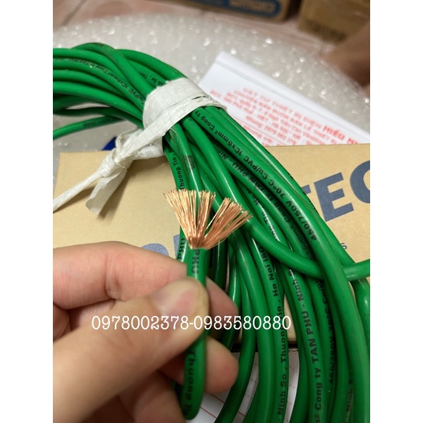 [1m] Dây Điện 1lõi Đồng 6mm. Dây 1x6 cu/pvc chịu nhiệt
