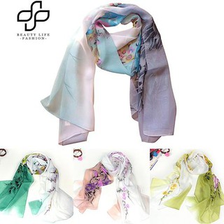 Khăn choàng cổ voan hoạ tiết hoa