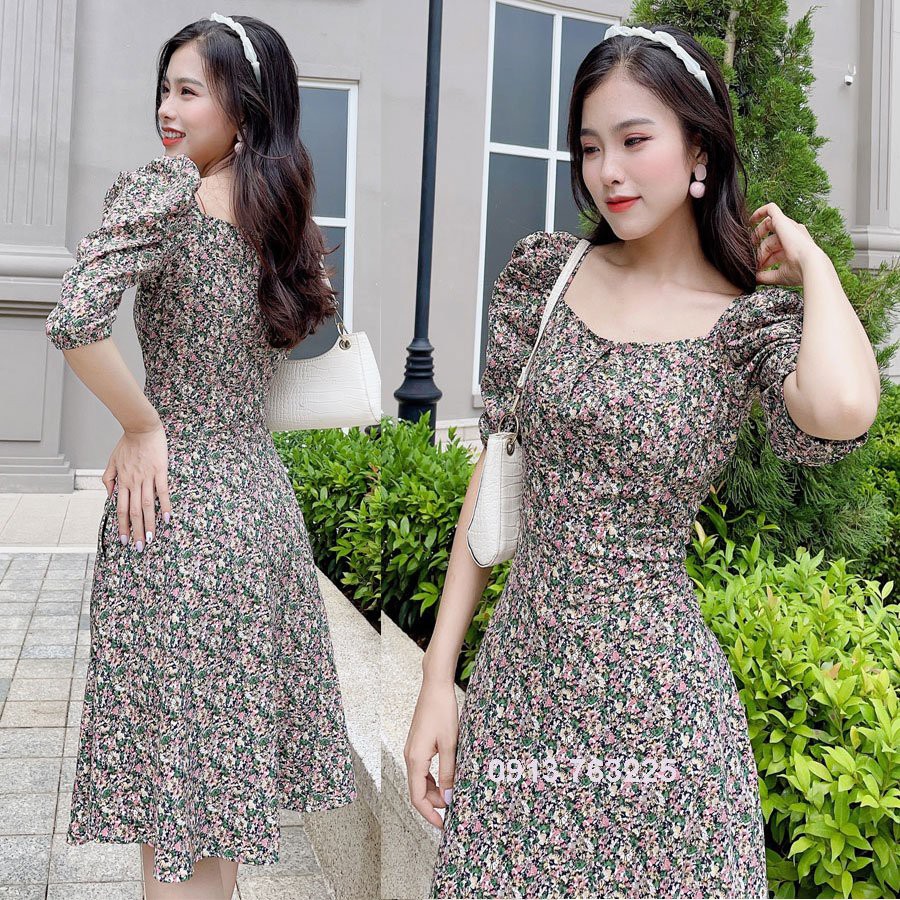ĐẦM XÒE CỔ VUÔNG TAY PHỒNG-MS0601D