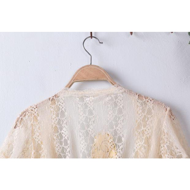 Áo Khoác Cardigan Ngắn Tay Phối Lưới Thời Trang Mùa Hè 2021 Dễ Phối Đồ Cho Nữ