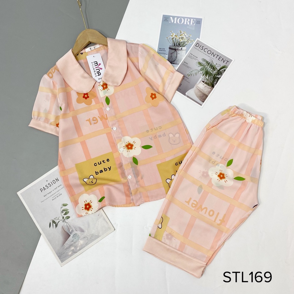 Bộ lụa Pijama lửng lụa mango cao cấp