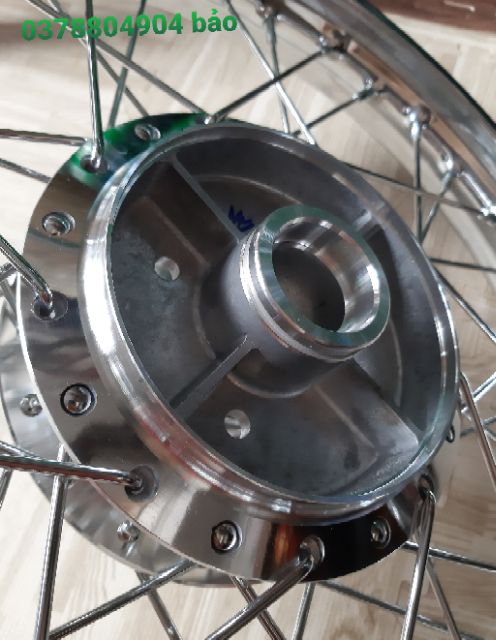 Bánh căm EXCITER 135 căm đùm mạ crom niềng sắt xi hiệu union rút căm sẵn như hình