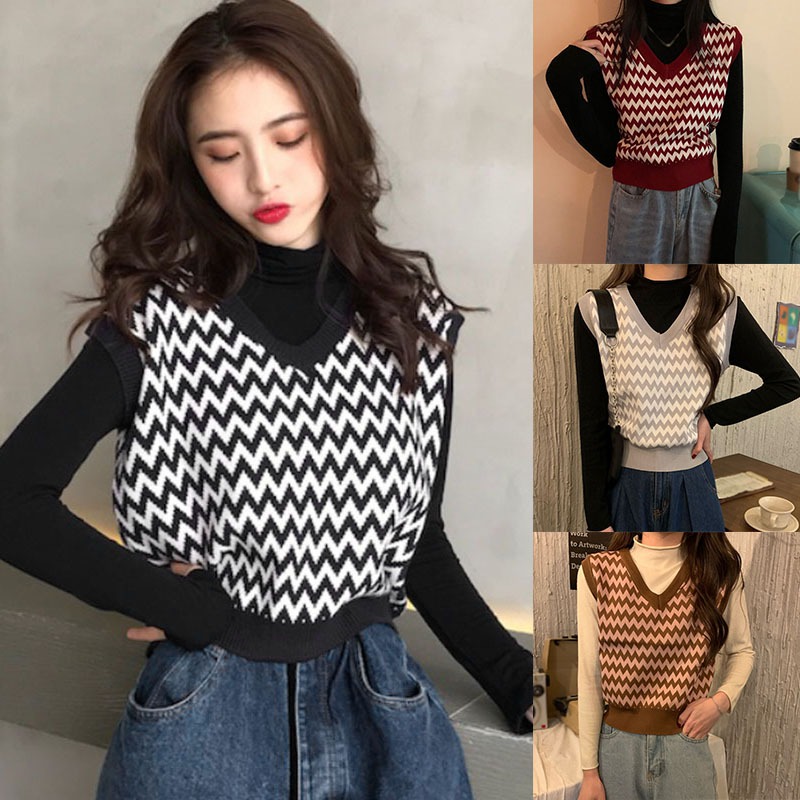 Áo Len Nữ Cộc Tay Cổ Chữ V Thời Trang Châu Âu