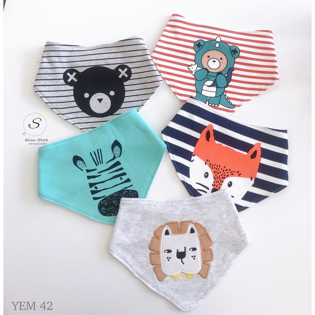 YEM 42 : Set 3 yếm chất cotton cho bé