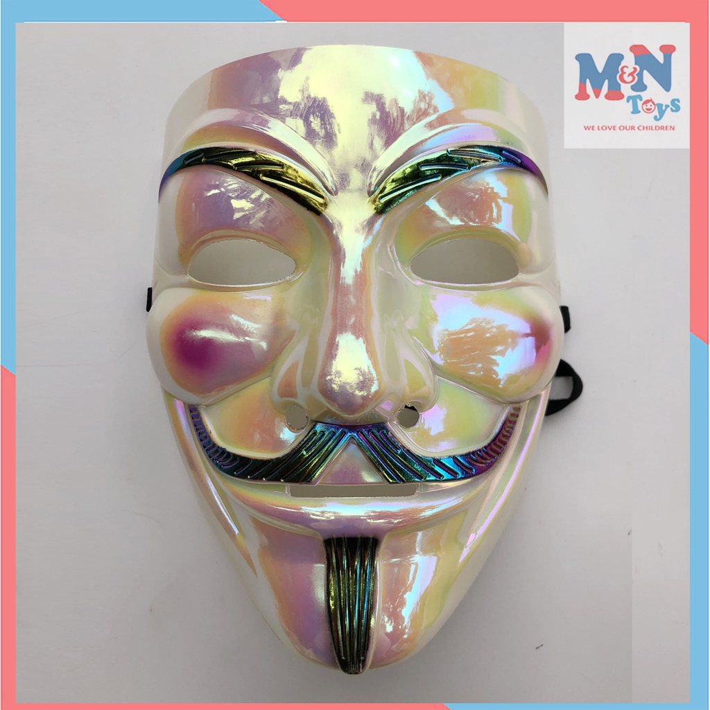 Mặt nạ Hacker Anonymous ánh xà cừ hóa trang Halloween dành cho nam và nữ