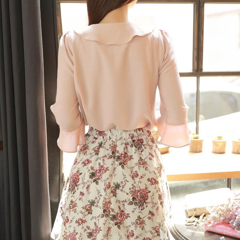 Áo kiểu Hàn Quốc mùa xuân vải chiffon